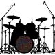 An Illustrated Image of musical equipments of a band.