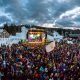 An aerial view of a musical Gig with full of crowd.