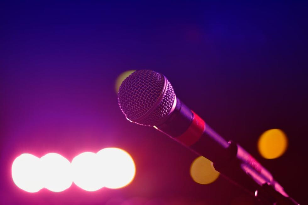 A Close-up view of a microphone.