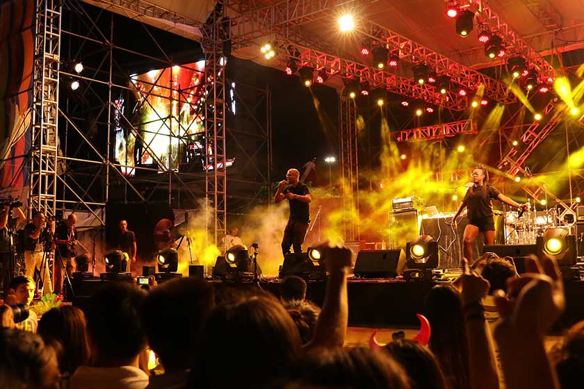 Image Representing The Rocking Performance of a musical band.