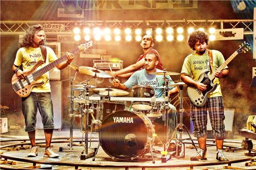 An Image of Indian Rock Band's live performance on stage.