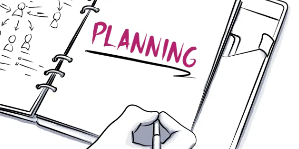 Vector Image That Showing A Human Hand Written The Text Planning In An White Background.